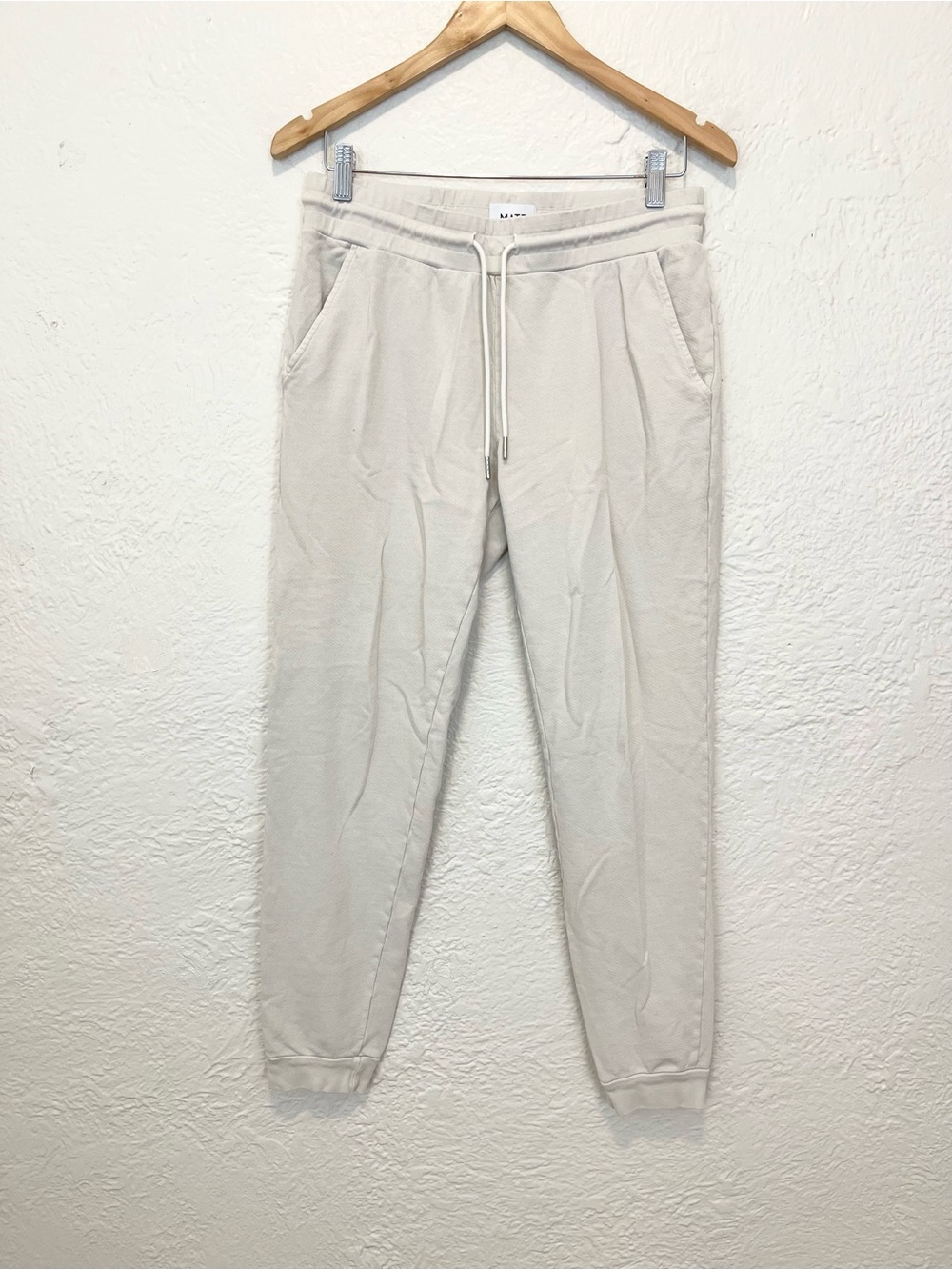 Mate the Label Joggers Pants Ecru Cream Ivory Medium M